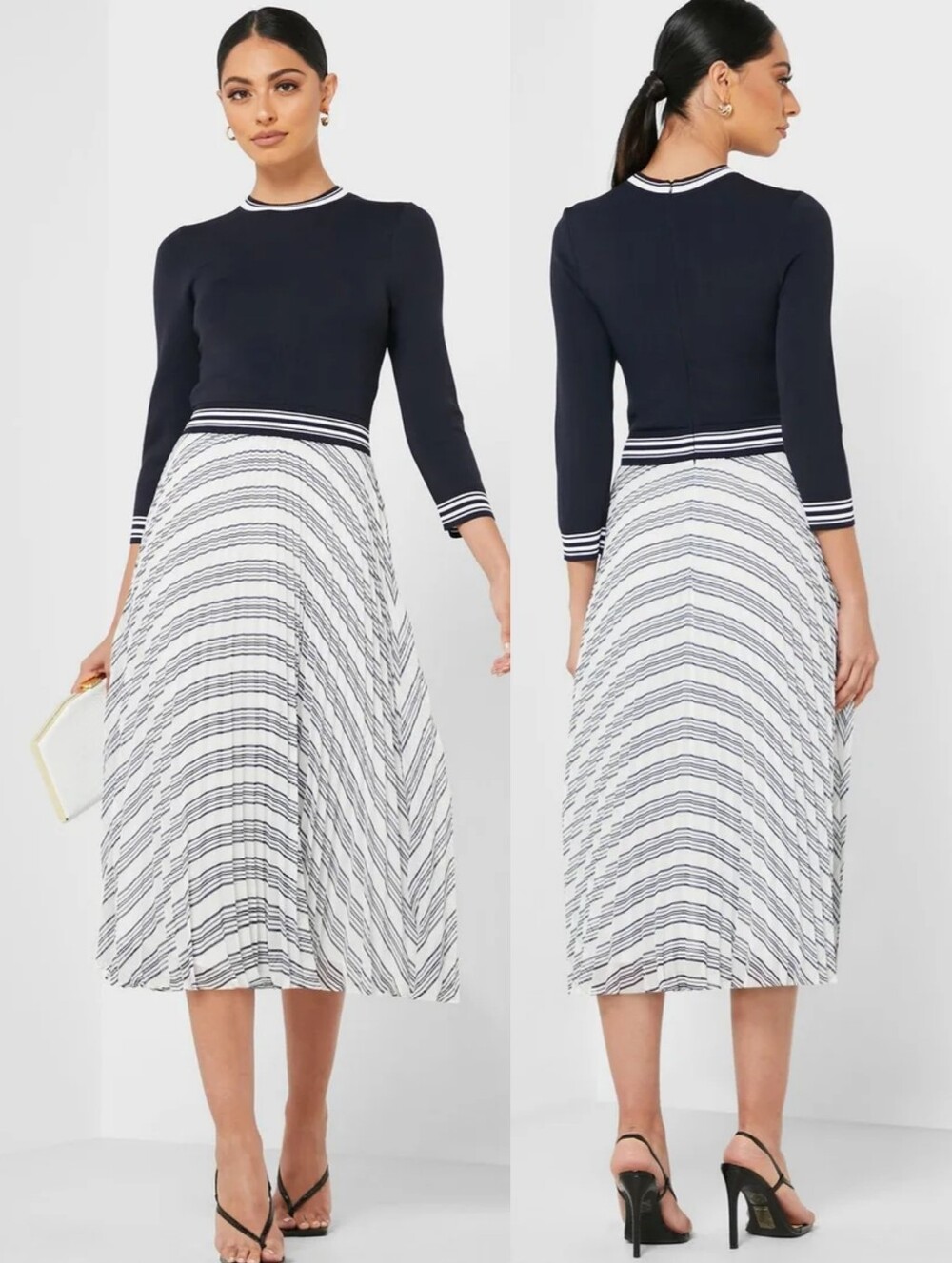 Ted Baker Lantai Colorblock Midi Dress Minimalist Classy Modest Size 5 Size 12